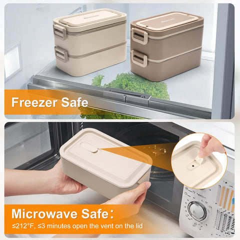 Rezicom portable lunch box shown in a bag for travel use