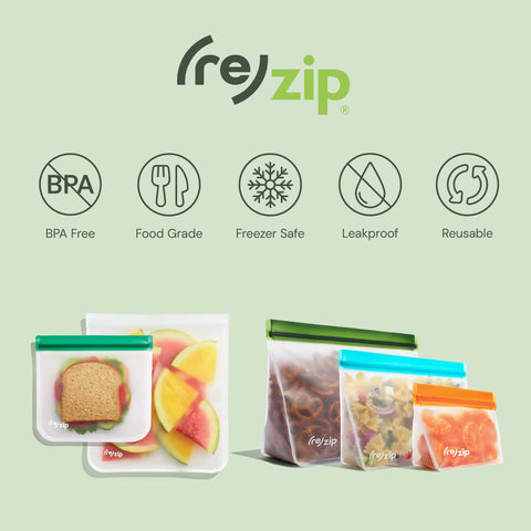 (re)zip top-rack dishwasher safe for easy cleaning after meals.