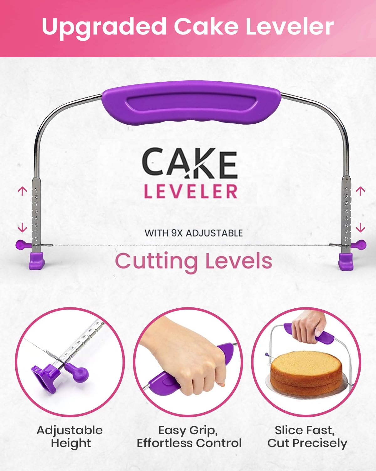 Rfakk cake leveler and scrapers for even layers and smooth edges