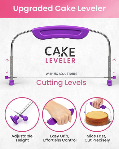 Rfakk cake leveler and scrapers for even layers and smooth edges