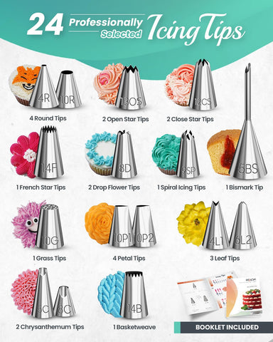 RFAQK piping bags offer disposable and reusable options for mess-free decorating.