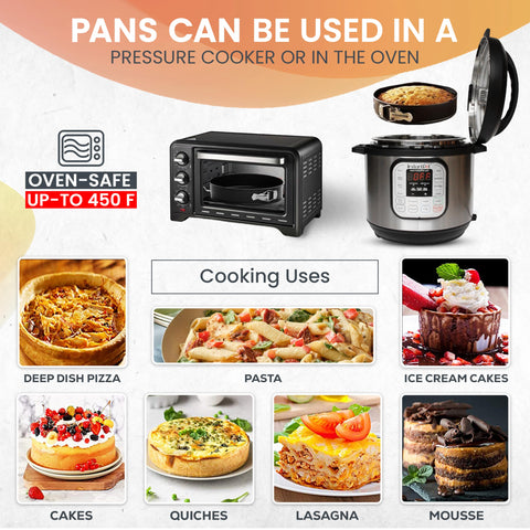 RFAQK pan compatible with ovens, microwaves, instant pots and air fryers