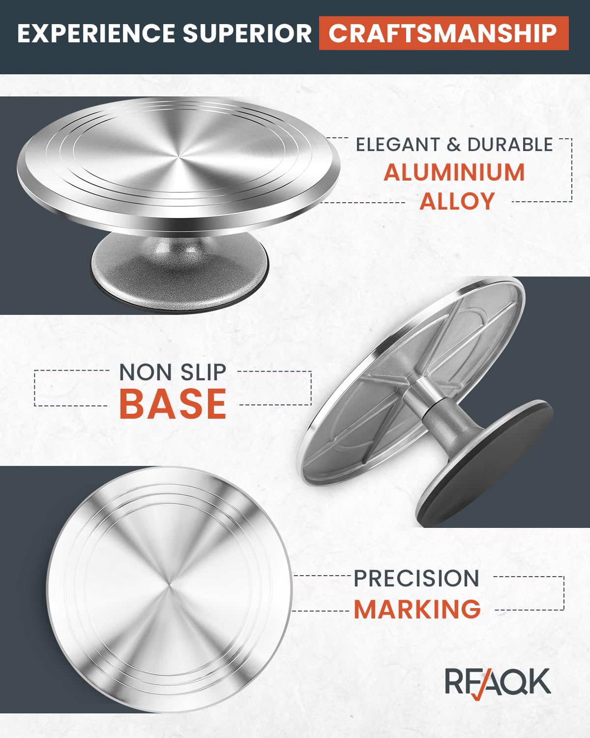 RFAQK straight and angled spatulas for flawless icing edges.