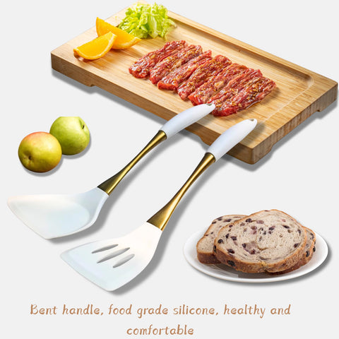 RFSCDI white gold silicone spaghetti spoon lifts pasta without clumping