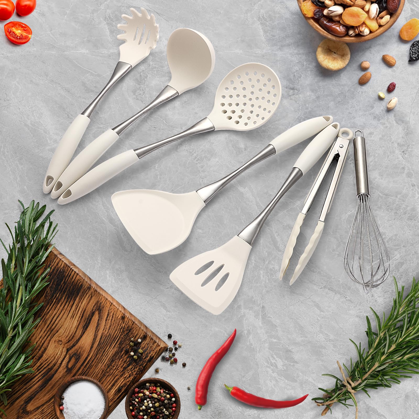 RFSCDI soup ladle with heat‑resistant silicone for safe scooping
