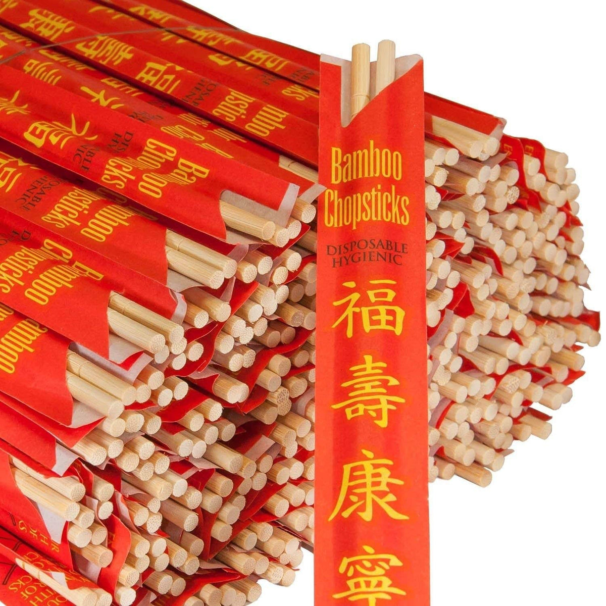 RG100 bamboo chopsticks with sleeves for clean, quick use