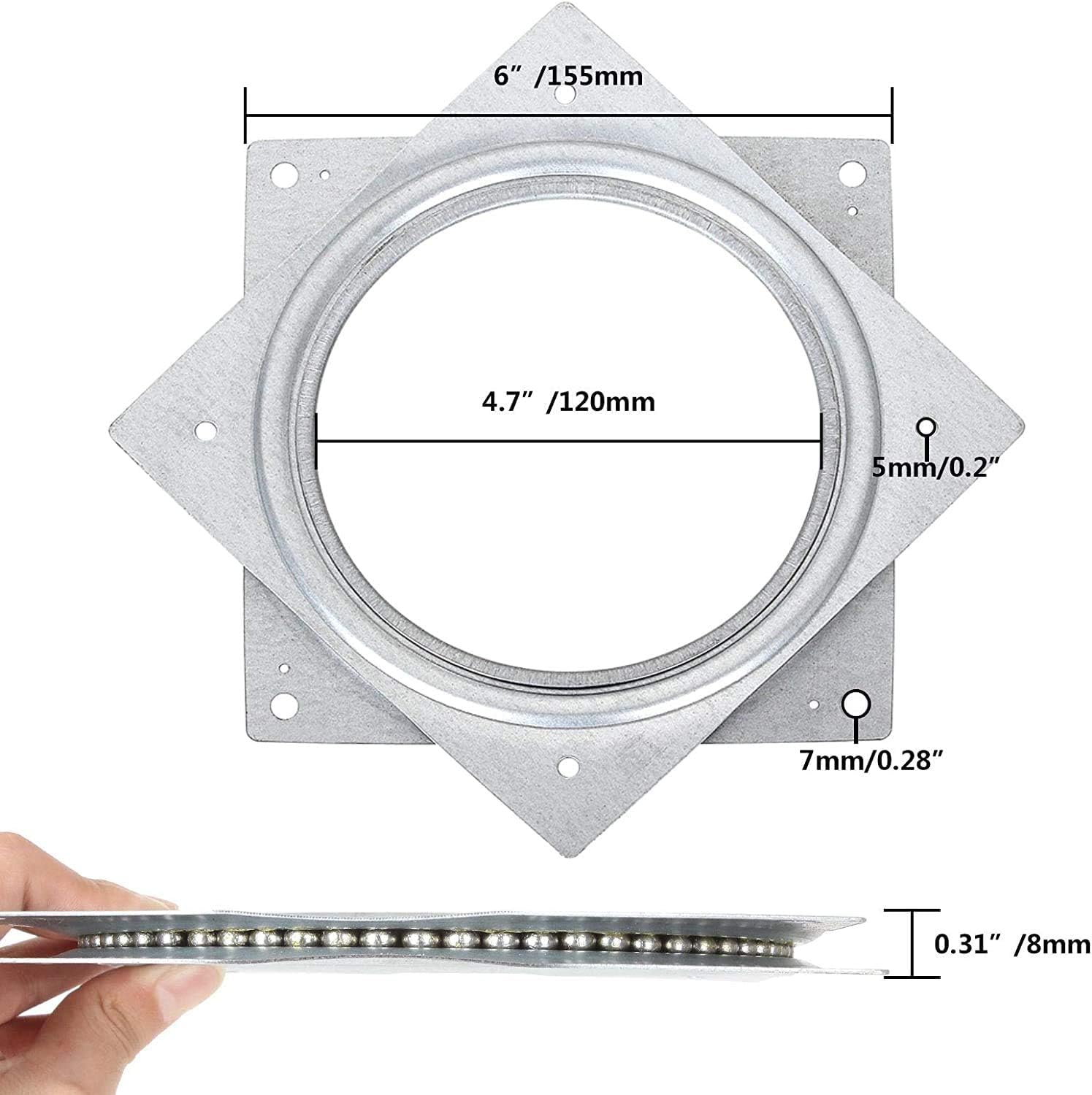 RHBLME ball bearing raceway enables smooth rotation with reduced wobble.