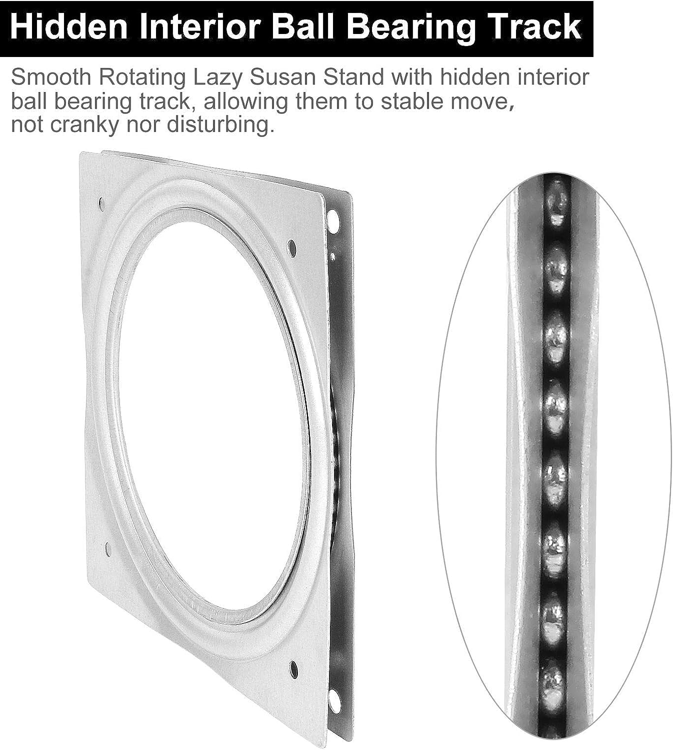 RHBLME square bearing plate 47inch offers stable rotating base for shelves and trays.