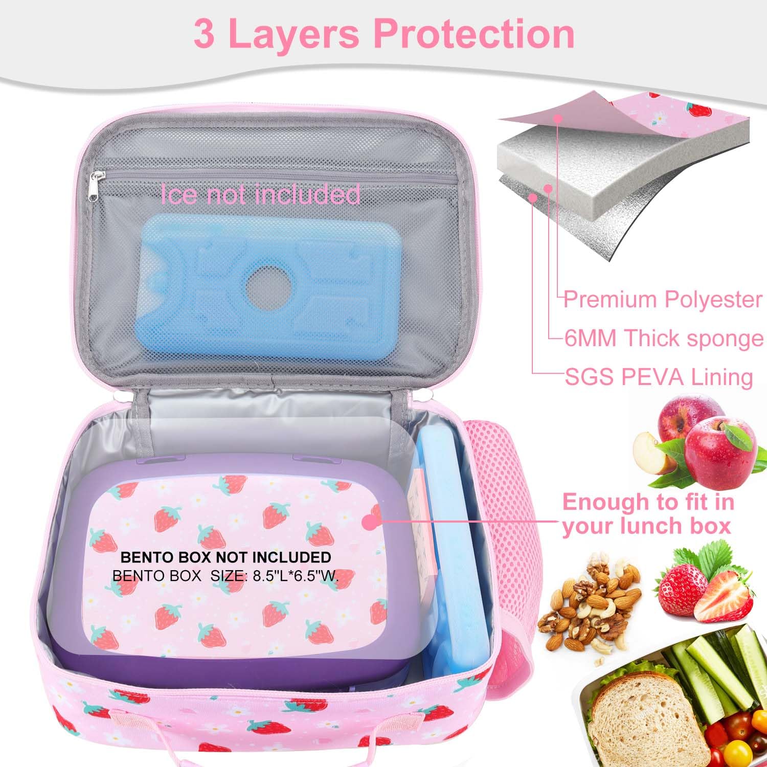 RHCPFOVR Kids Lunch Bag compartments keep utensils and napkins organized.