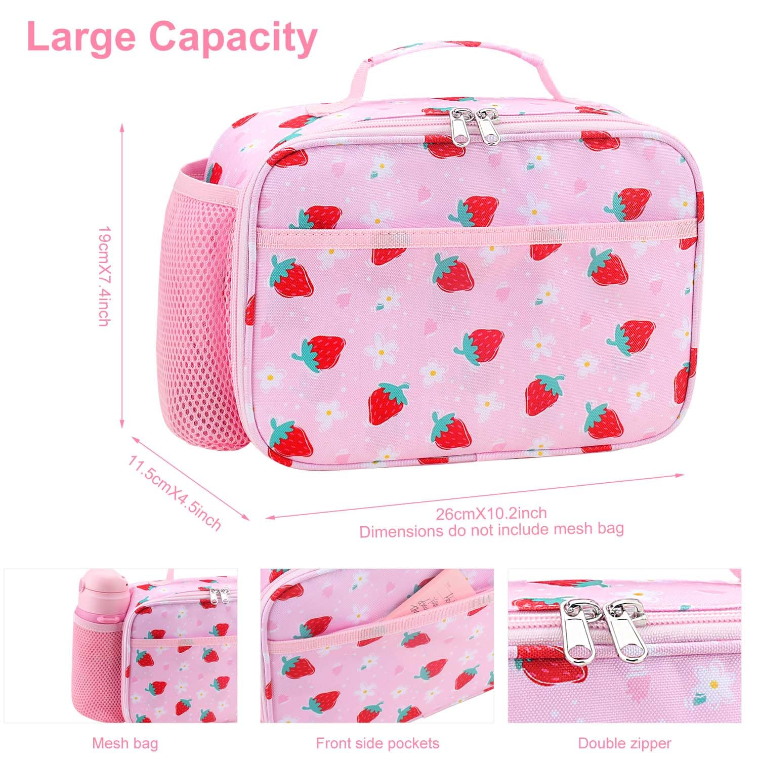 RHCPFOVR Kids Lunch Bag durable material withstands daily use.
