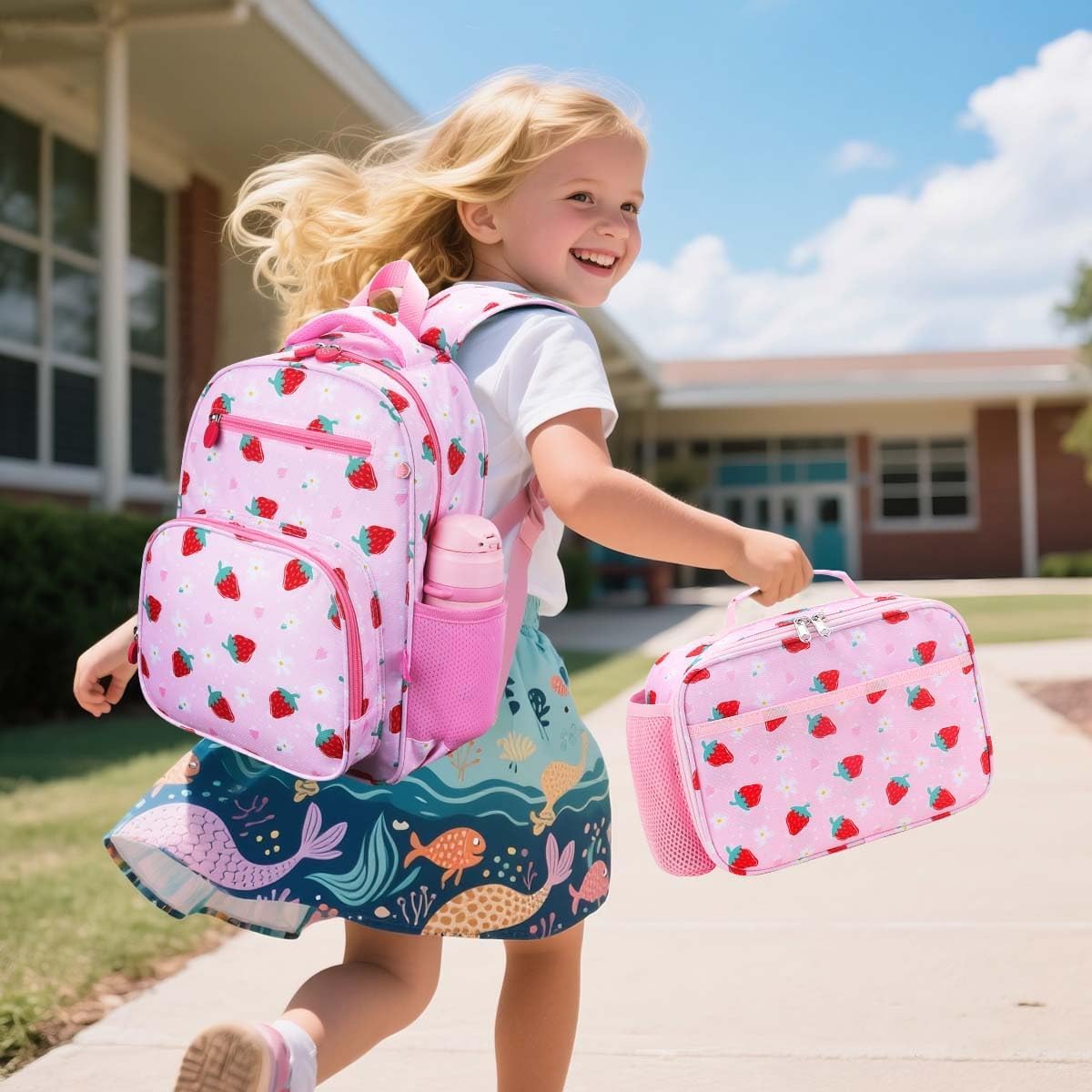 RHCPFOVR Kids Lunch Bag large capacity fits Bentgo lunch box and drinks.