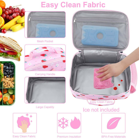 RHCPFOVR Kids Lunch Bag side pocket keeps essentials within reach.