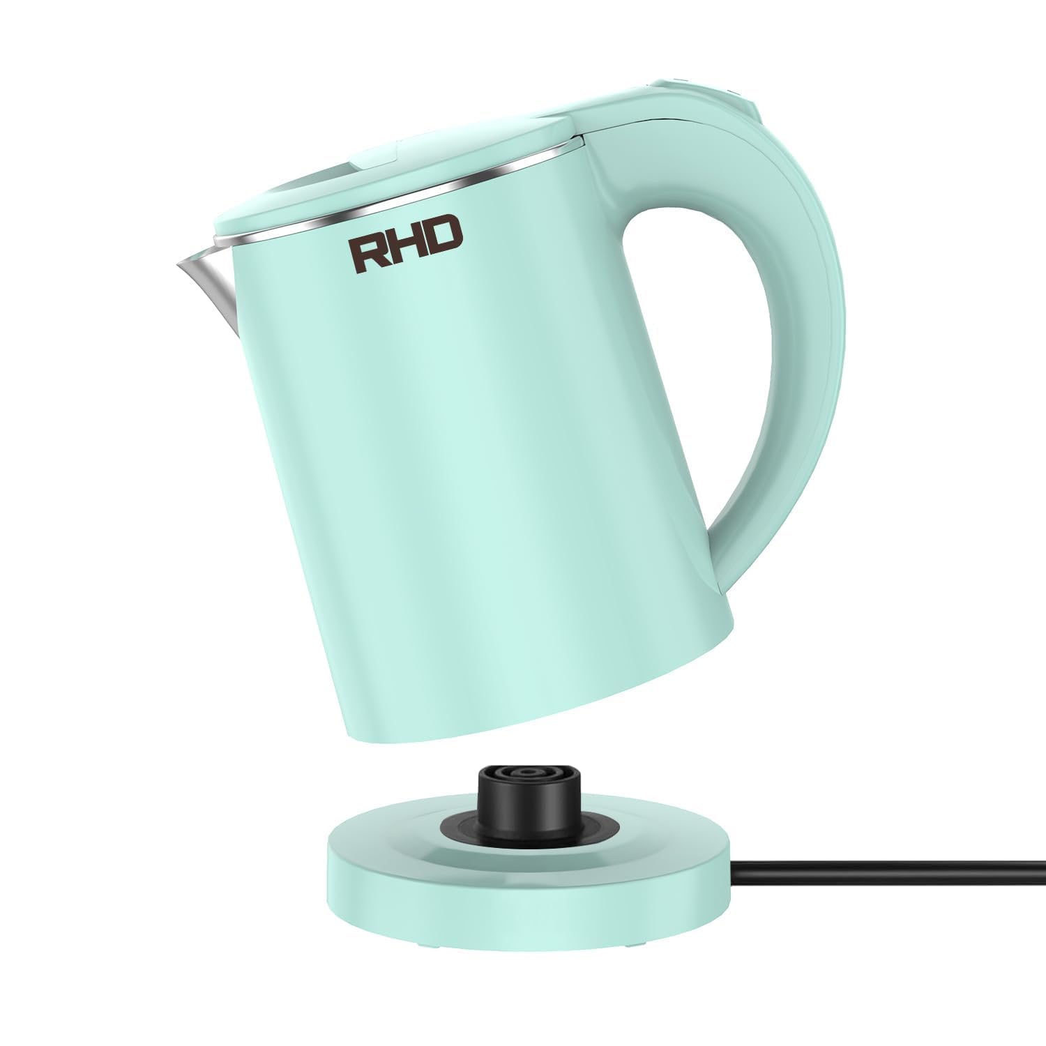 RHD 0.5L small portable electric kettle green top view showing compact design for travel