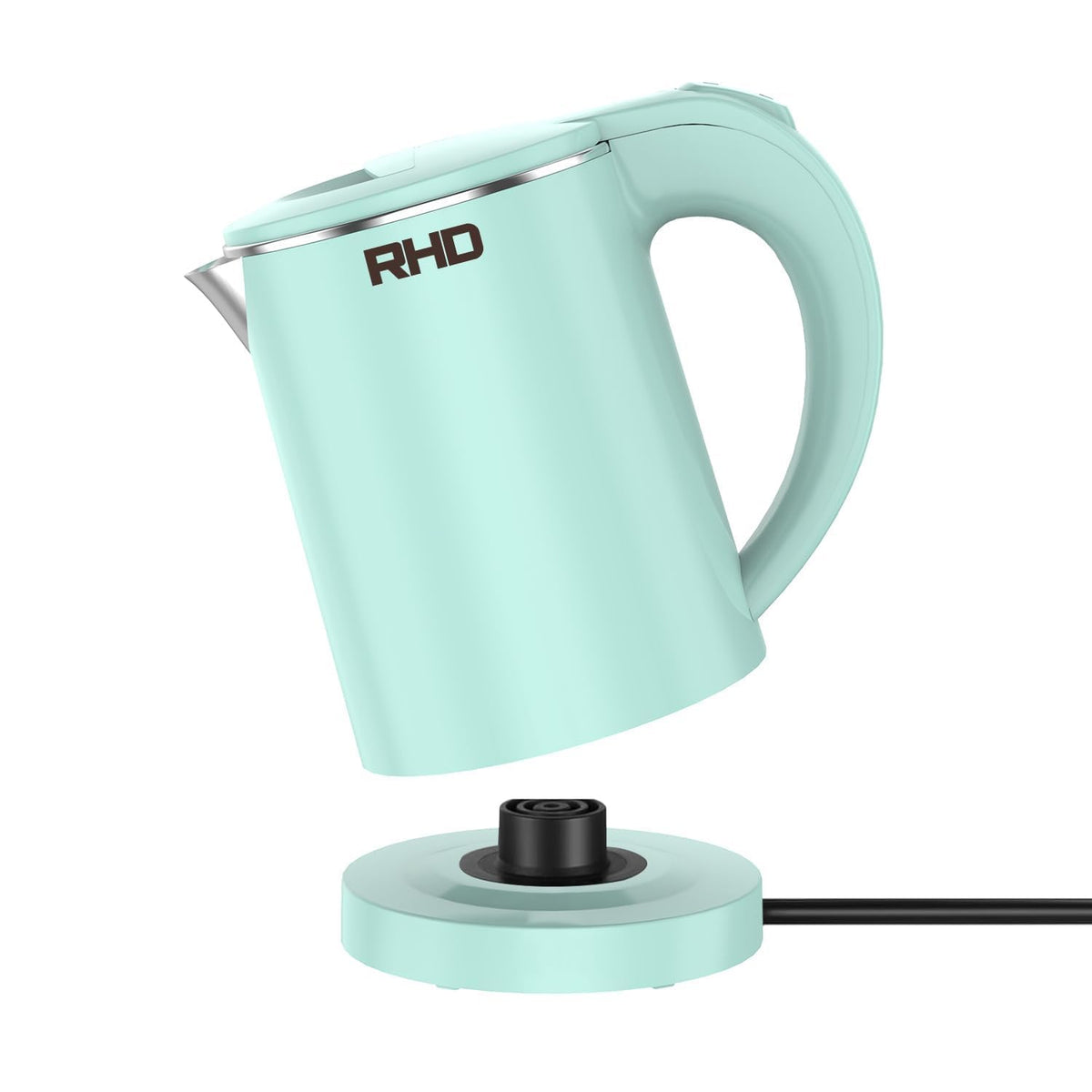 RHD 0.5L small portable electric kettle green top view showing compact design for travel