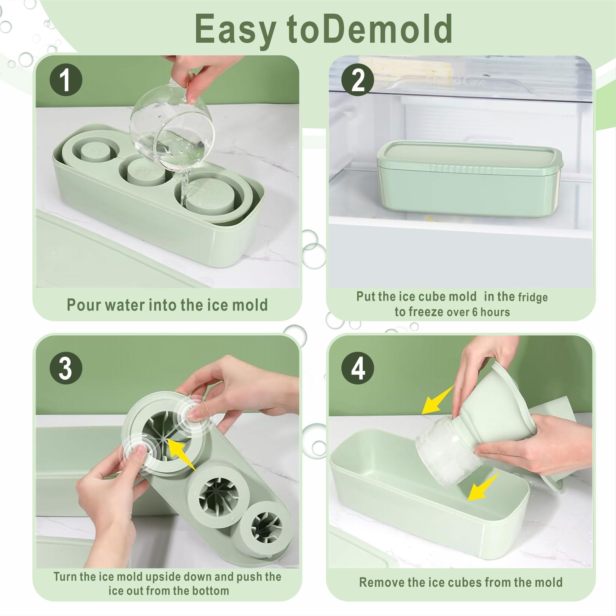Rhewatin hollow cylinder ice cubes melt slowly to keep drinks cold longer.