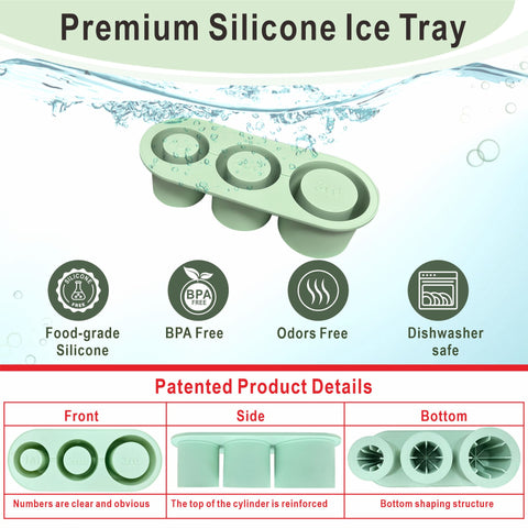 Rhewatin silicone ice cube mold is food-grade and dishwasher safe for easy cleanup.