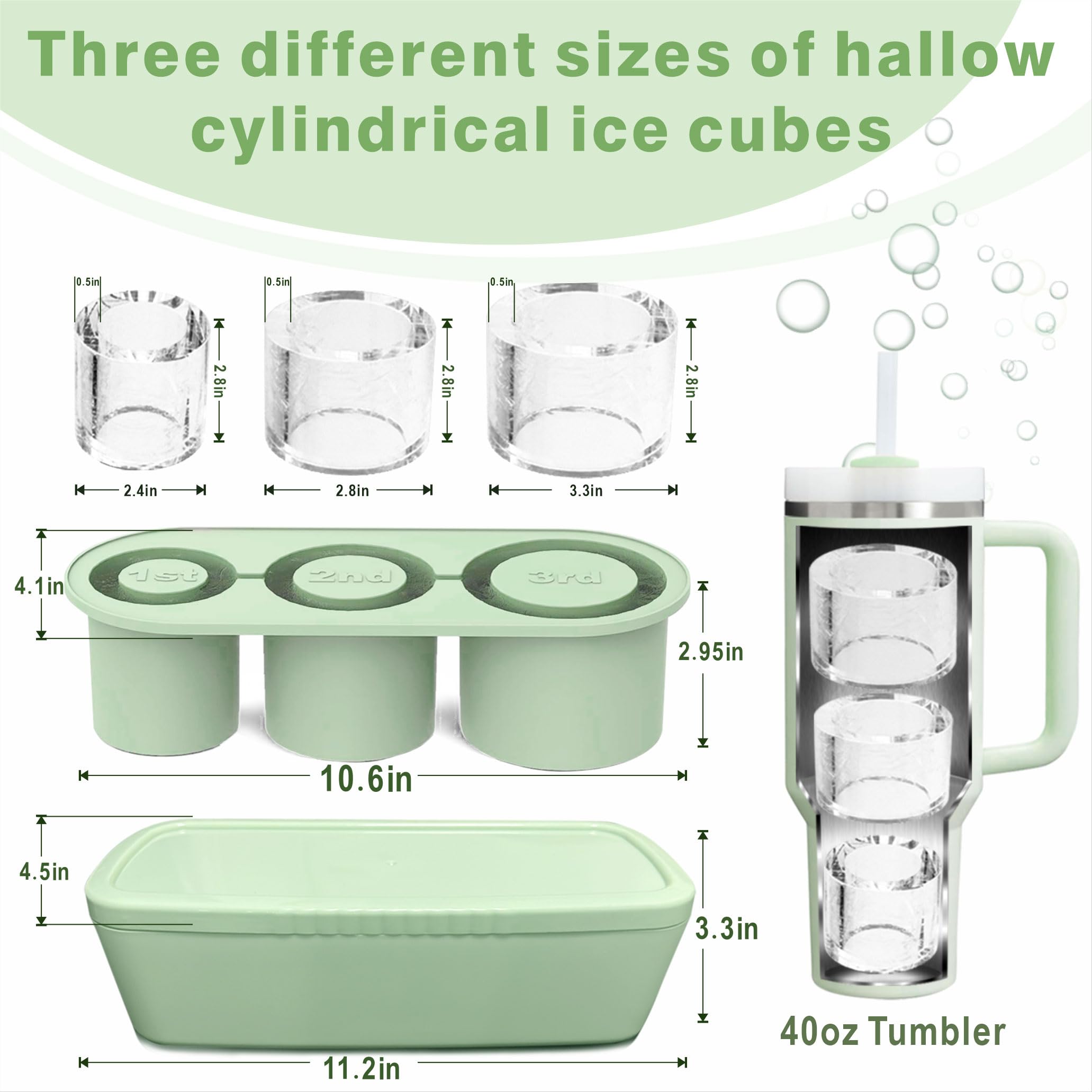 Rhewatin ice tray includes a bin and lid to prevent spills and odors in the fridge.