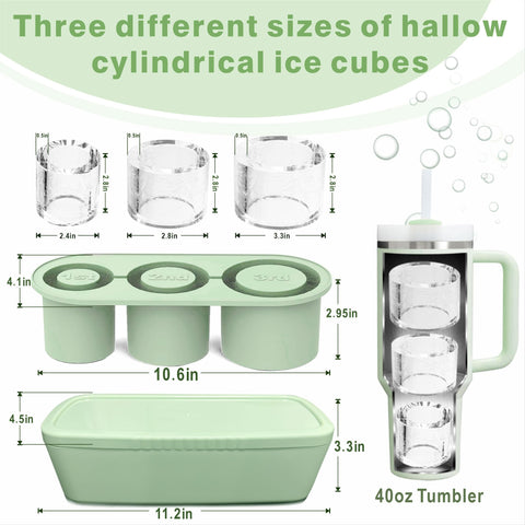 Rhewatin ice tray includes a bin and lid to prevent spills and odors in the fridge.