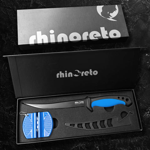 Rhinoreto Fillet Knife versatile for freshwater and saltwater fish filleting.