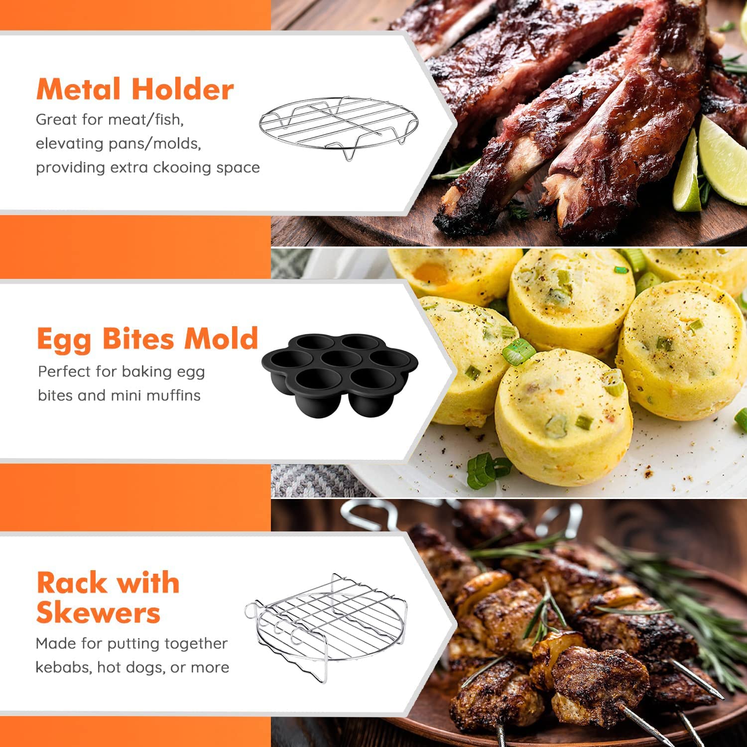 RHM egg bite mold creates compact portions for quick breakfasts.