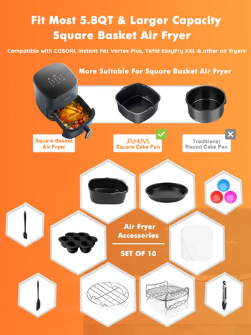 RHM multi-purpose air fryer rack enables efficient, versatile meals in one pan.