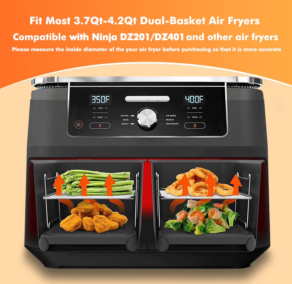 RHM dual-basket air fryer pizza pan for crisp crusts and even heat