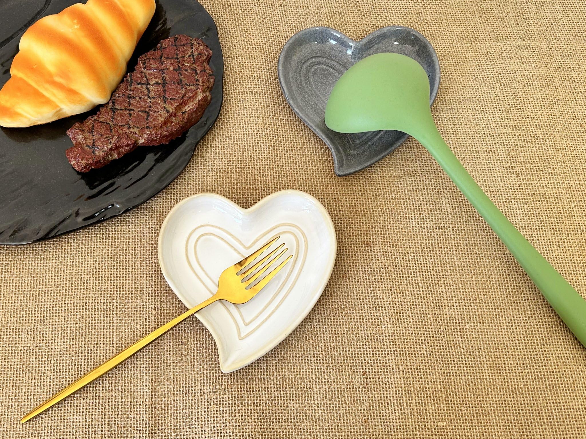 Rhobtyne heart spoon rest on kitchen counter keeps utensils organized and tidy.