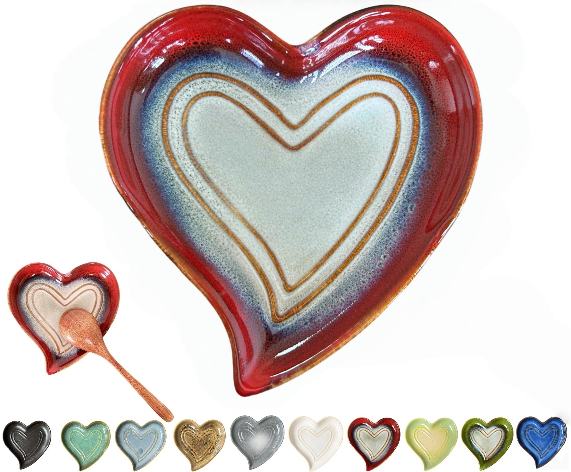 Rhobtyne heart-shaped spoon rest on stove top keeps counters tidy while cooking.
