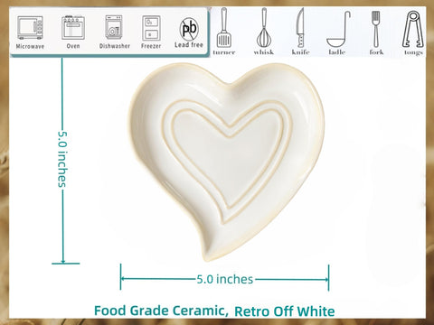 Rhobtyne heart-shaped spoon rest demonstrates safe, cadmium-free ceramic quality.