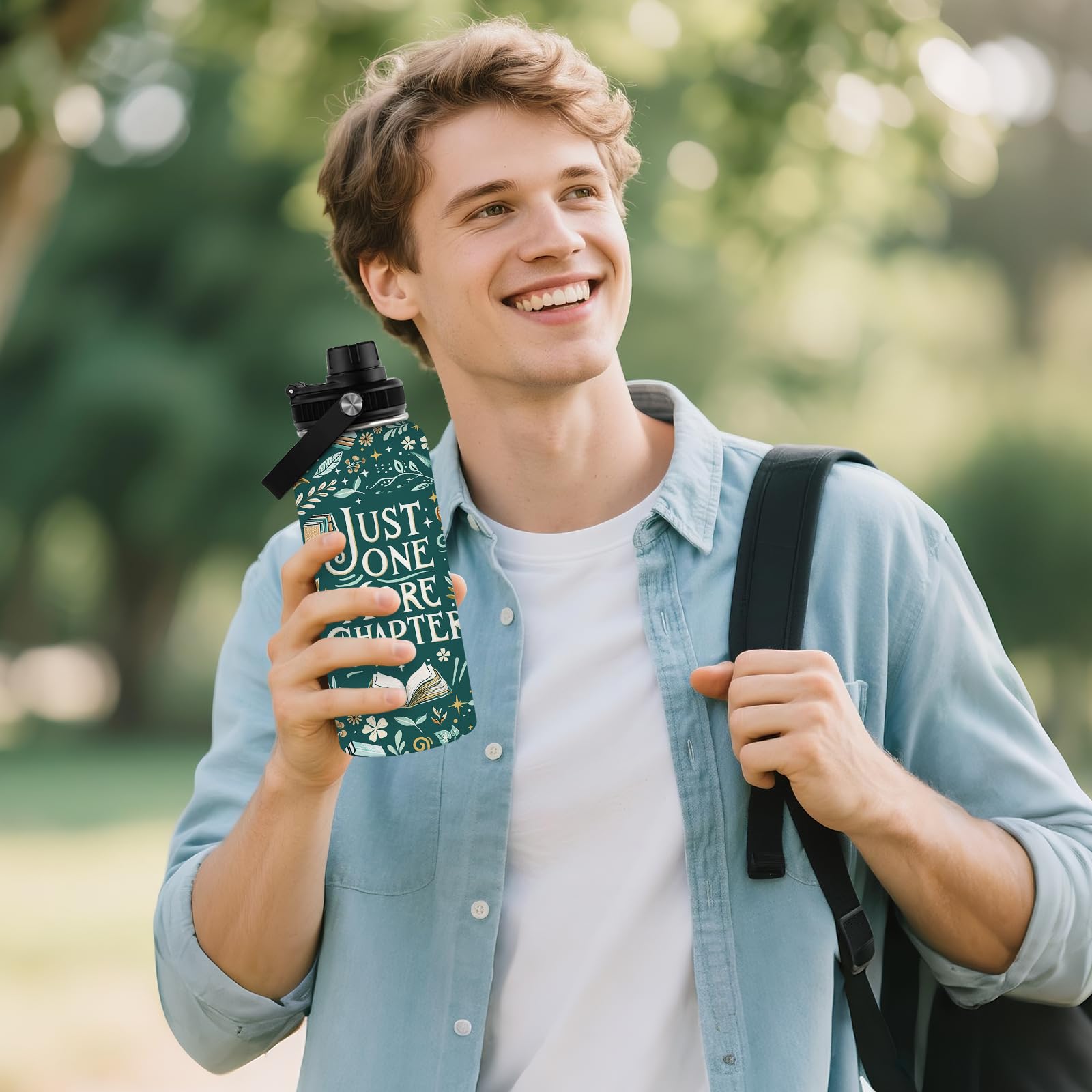 RHONGE reading bottle features a comfortable wide handle for easy grip