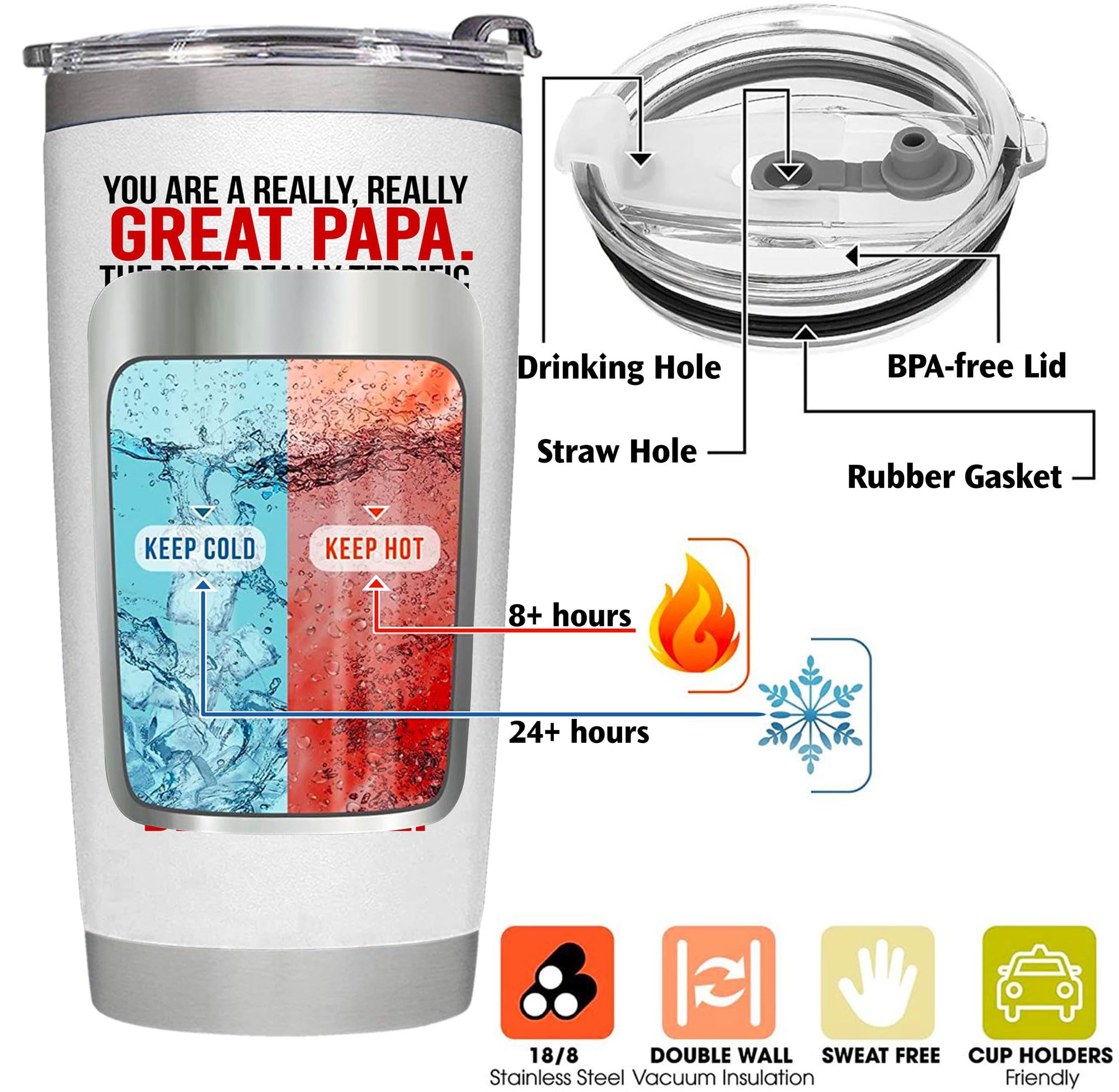 RHYTHMHEART double-wall vacuum insulation preserves beverage temperature longer.