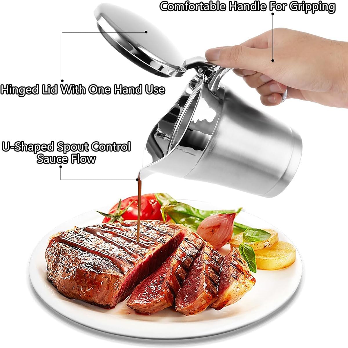 Riavzau cool-touch ergonomic handle provides a confident grip.