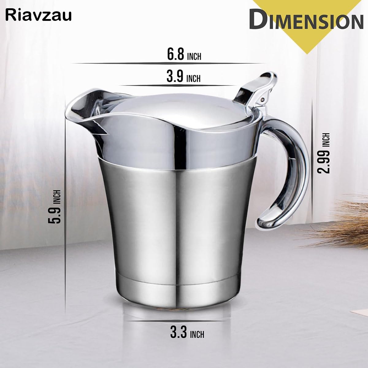 Riavzau insulated gravy boat keeps sauces hot longer and safe to touch.