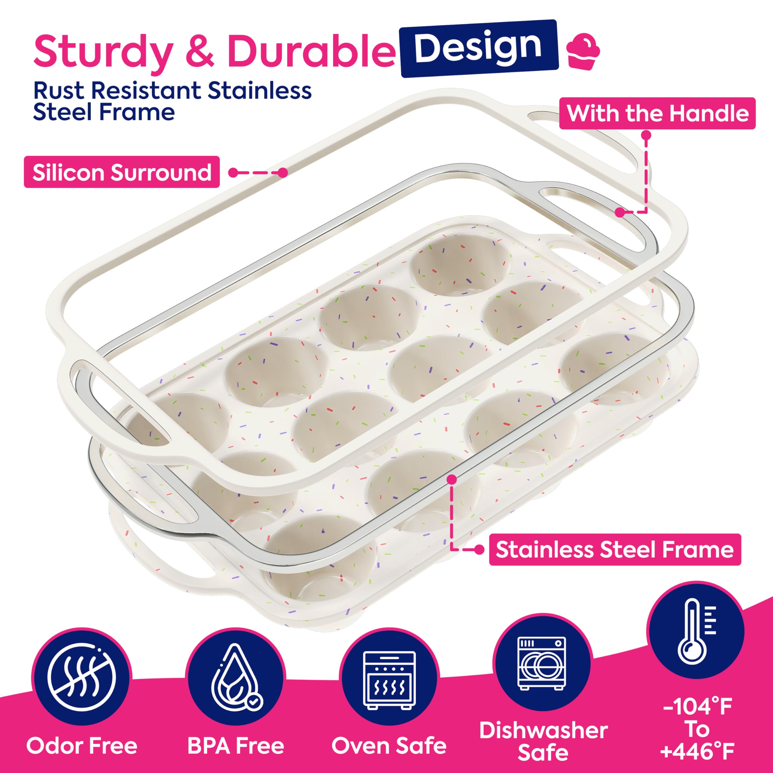 RICCLE bakeware withstands oven and freezer temperatures for versatile baking