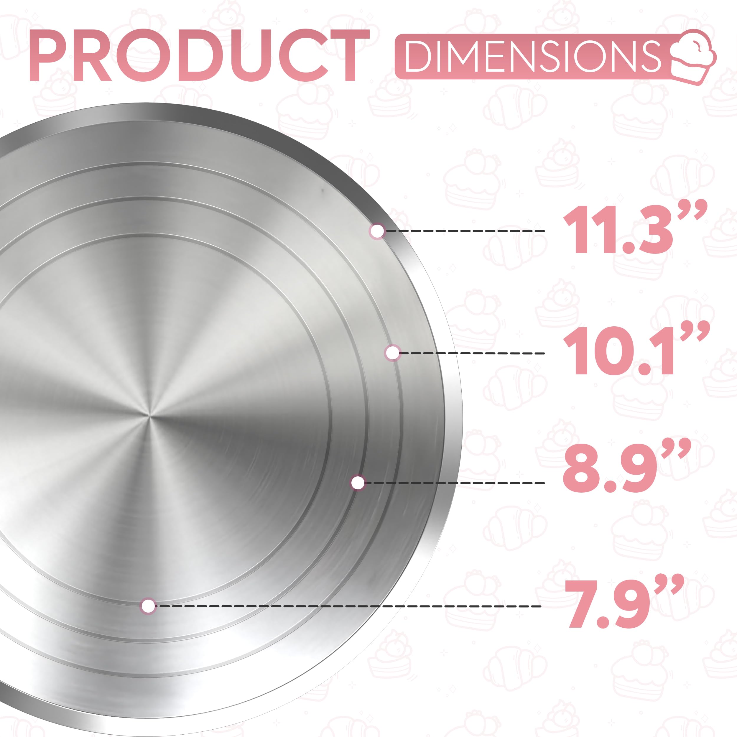 Riccle easy-clean 12-inch cake stand simplifies cleanup after decorating sessions.