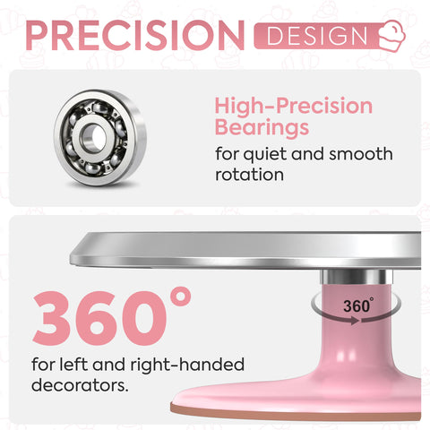 Riccle non-slip surface cake turntable helps keep your cake steady while decorating.