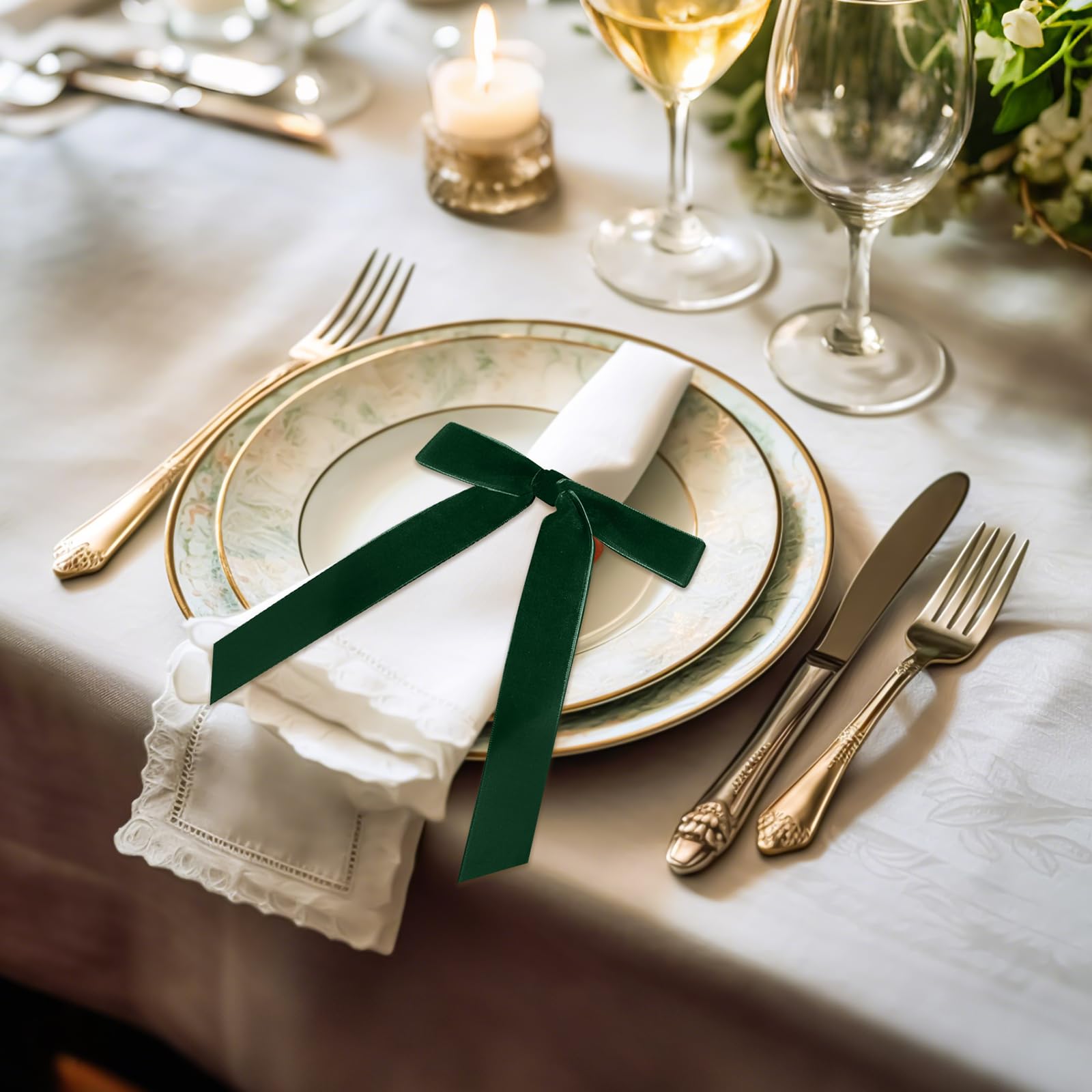 Riceshoot outdoor holiday decor bow napkin ring on porch