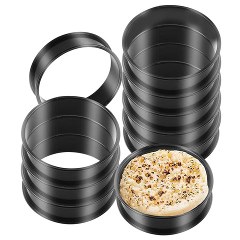 RICHSC-PAN crumpet rings 10-piece set for homemade English muffins.