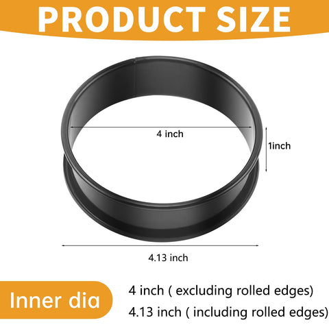 RICHSC-PAN crumpet rings with non-stick coating for easy release.