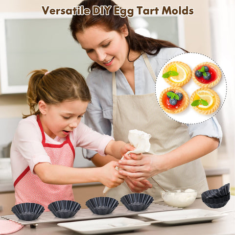 RICHSC-PAN egg tart mold 12-pack for preparing multiple tarts.