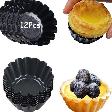 RICHSC-PAN egg tart mold top view with easy-release for mini tarts.
