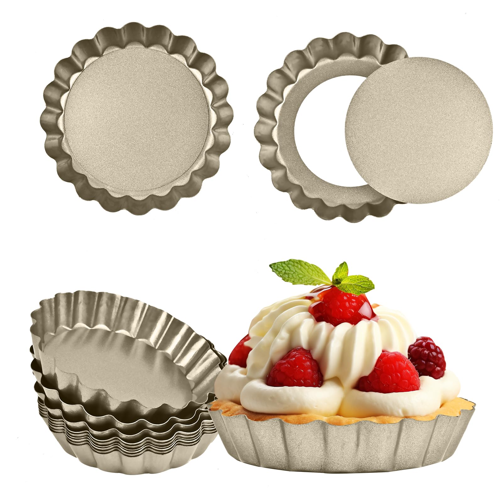 RICHSC-PAN mini tart pan 4-inch set showing compact design for easy home baking.