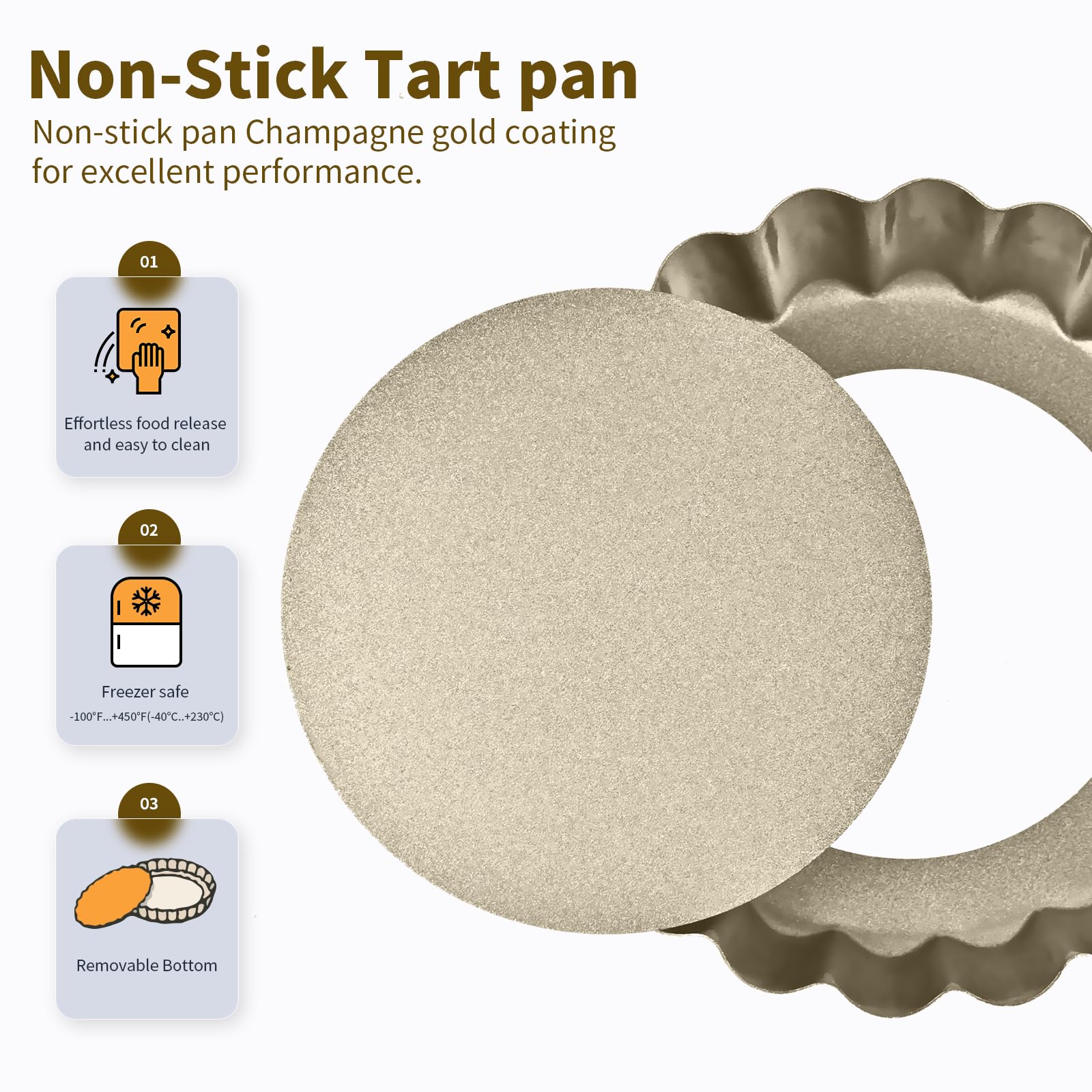 RICHSC-PAN 4-inch tart pan with non-stick coating for smooth removal of bakes.