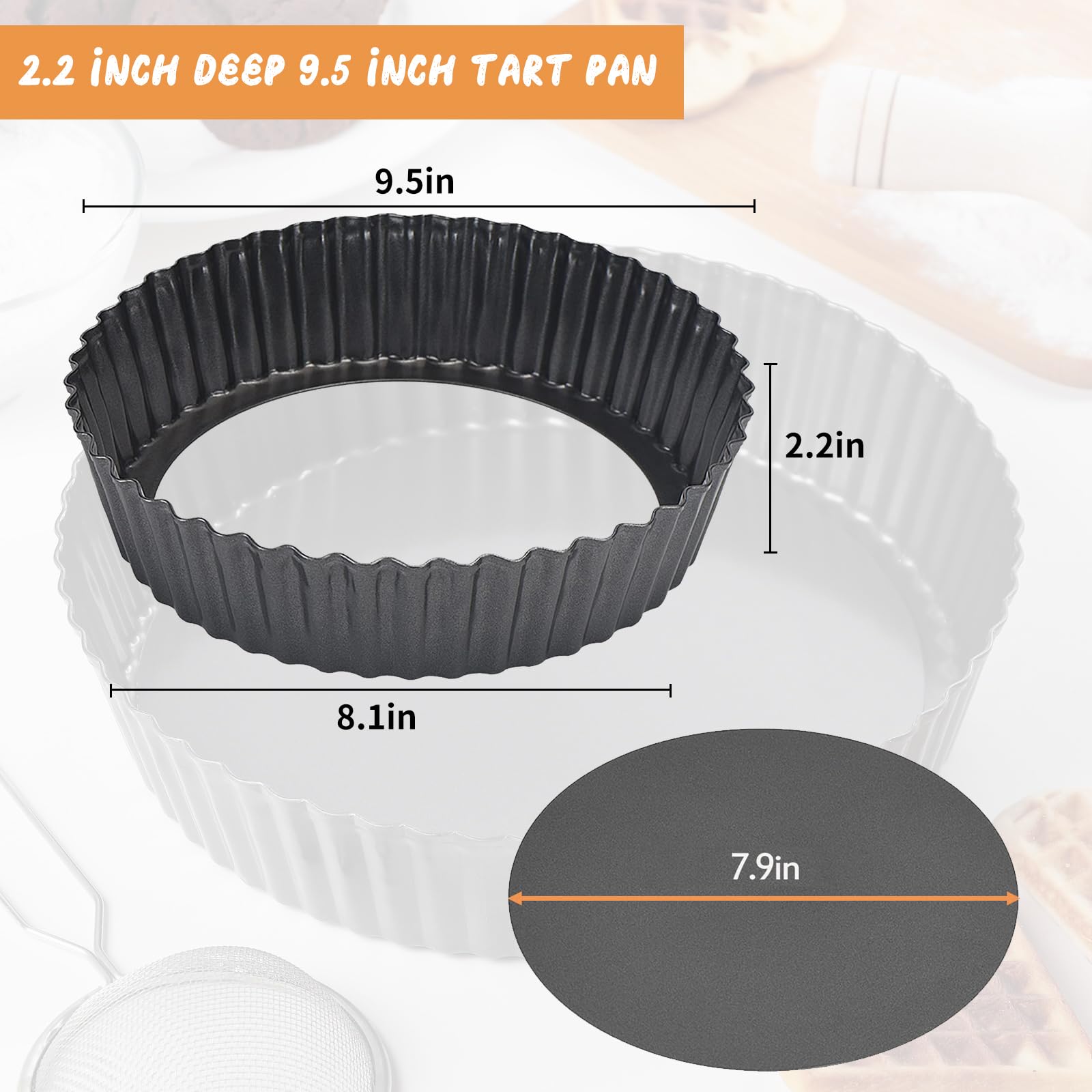 RICHSC-PAN tart pan removable bottom enables easy crust release.