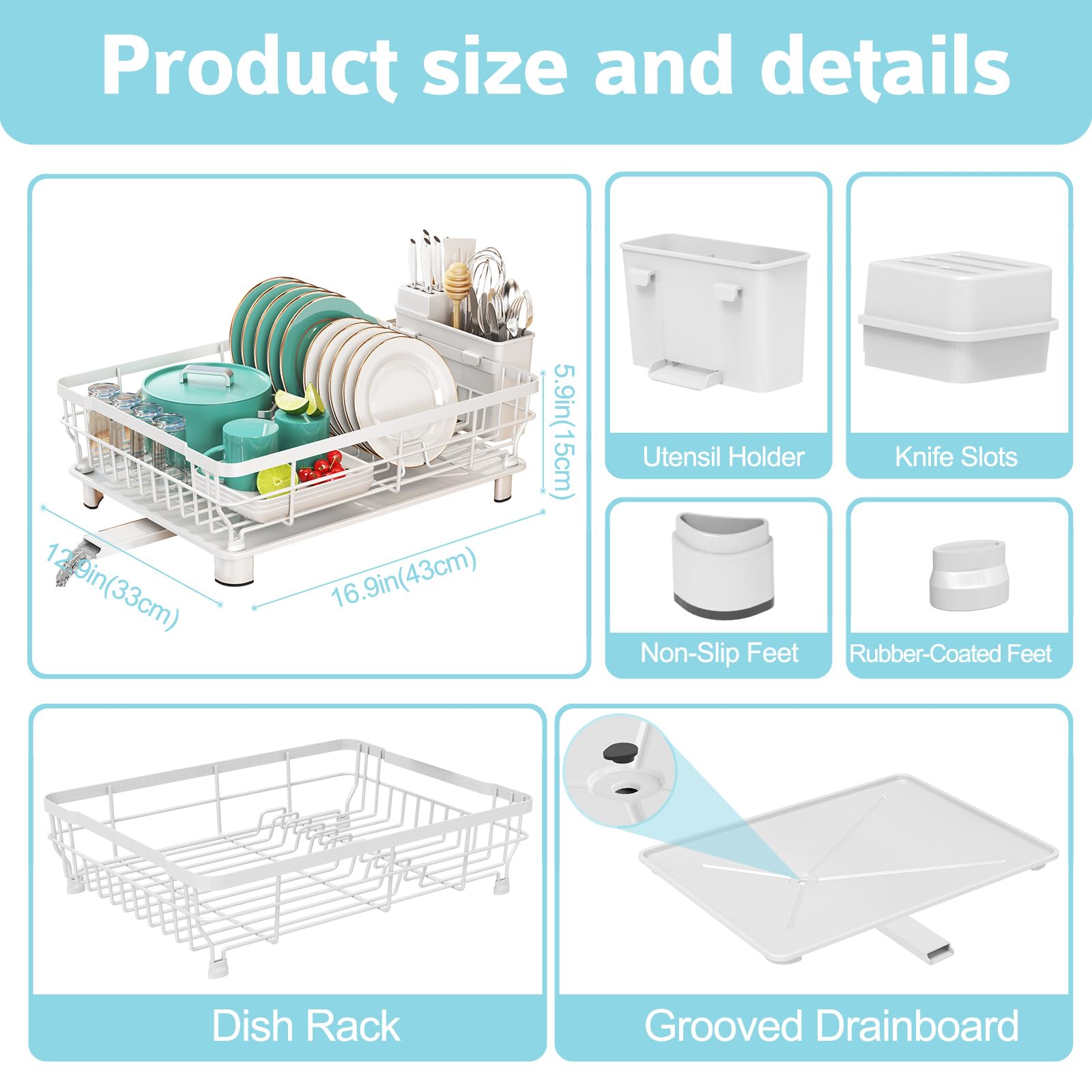 Ricobes dish rack easy to install without tools saves time