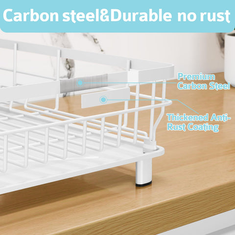 Ricobes dish rack with removable utensil holder keeping cutlery organized and dry