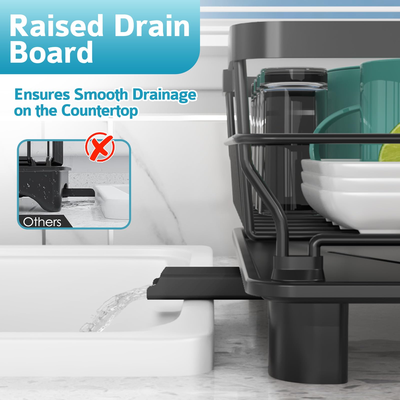 Ricobes sturdy carbon steel construction supports heavy dishware.