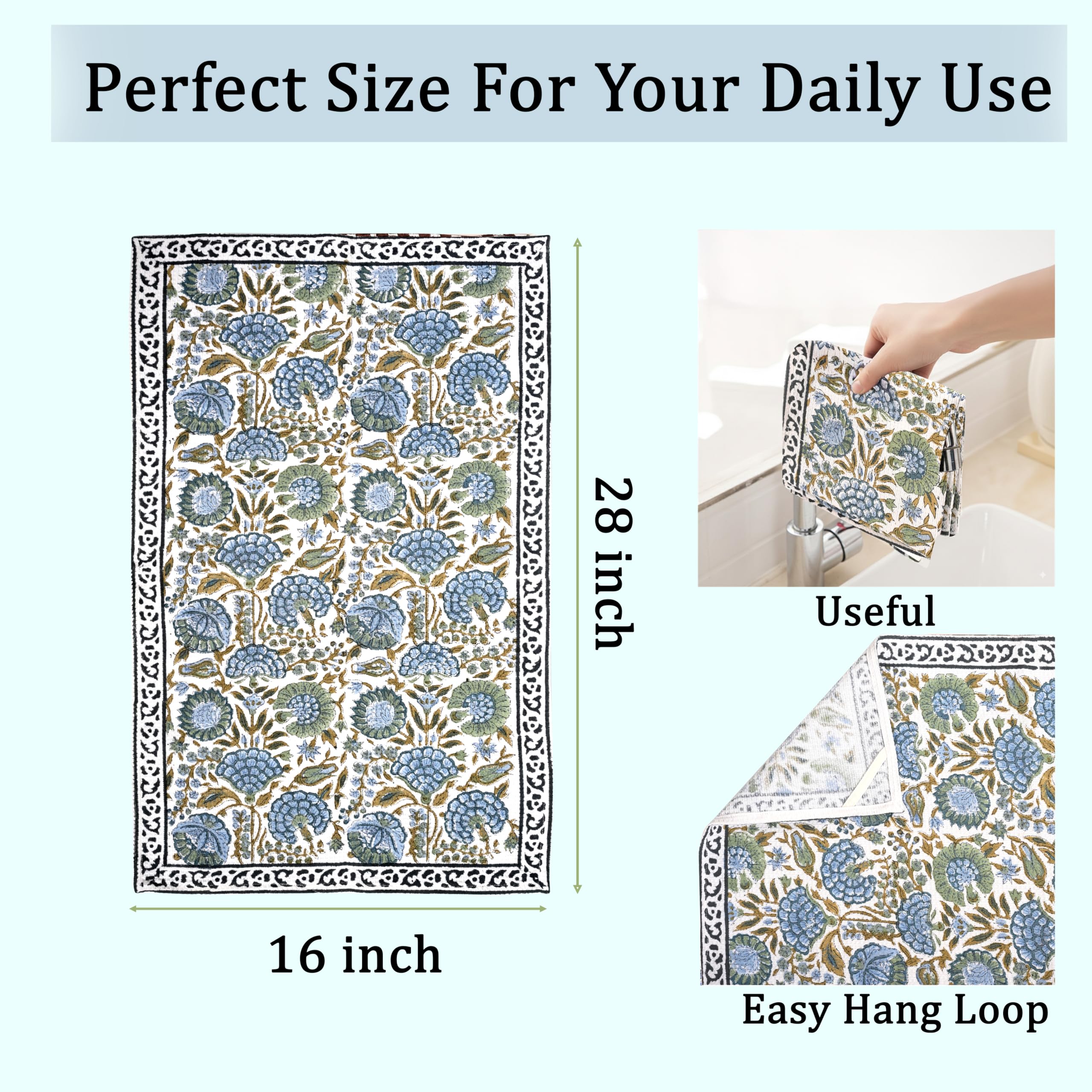 Ridhi waffle towel set 16x28 laid flat for quick-dry kitchen prep.