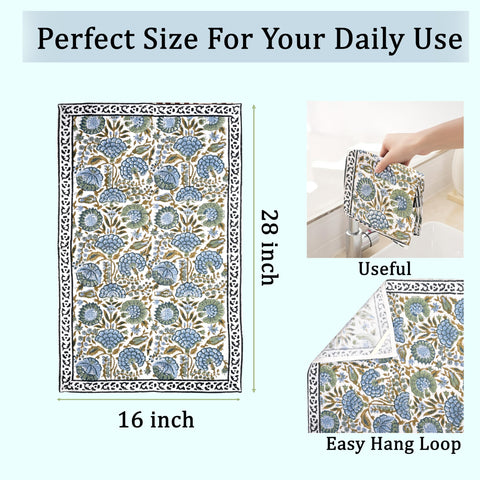 Ridhi waffle towel set 16x28 laid flat for quick-dry kitchen prep.