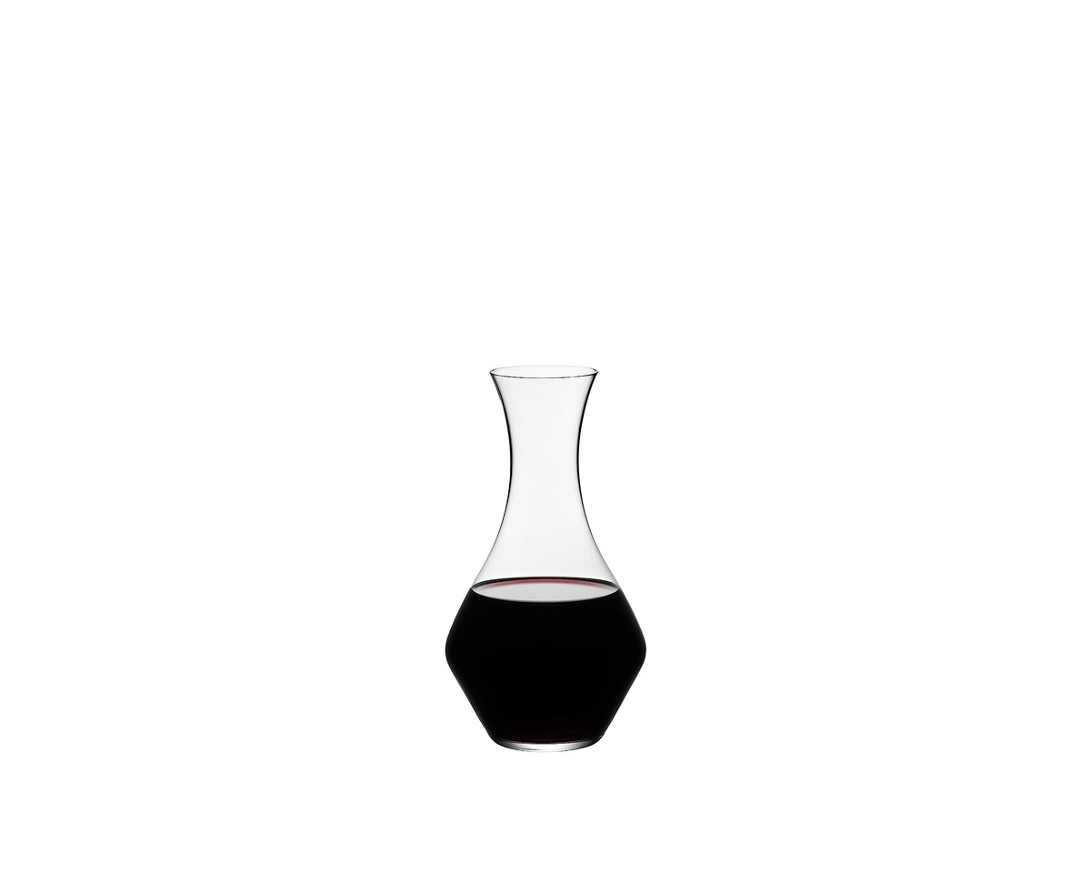 RIEDEL Cabernet Decanter pour demonstrates secure grip for elegant serving.